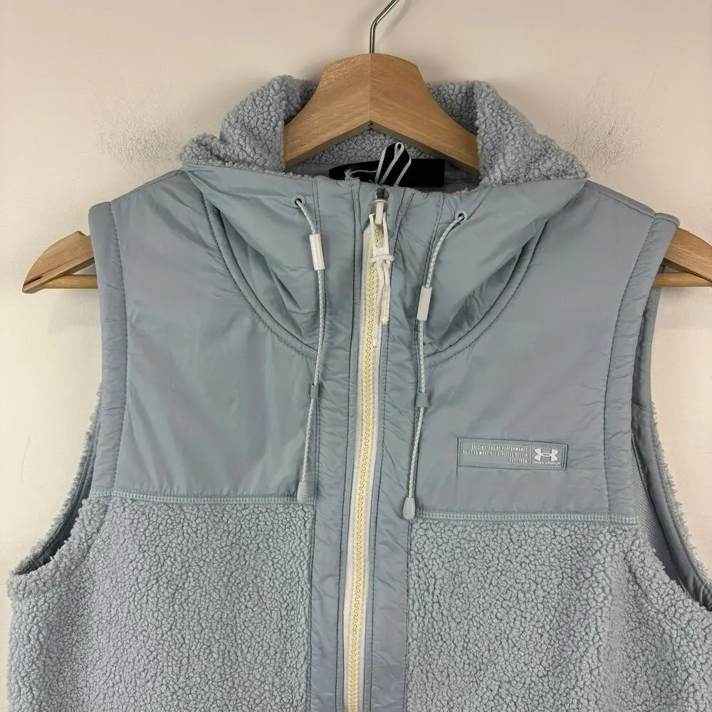 Under Armour Teddy Fleece Vest Baby Blue Full Zip Women’s S Gorpcore